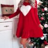 Rochie catifea cu tematica de Craciun Christmas Heart