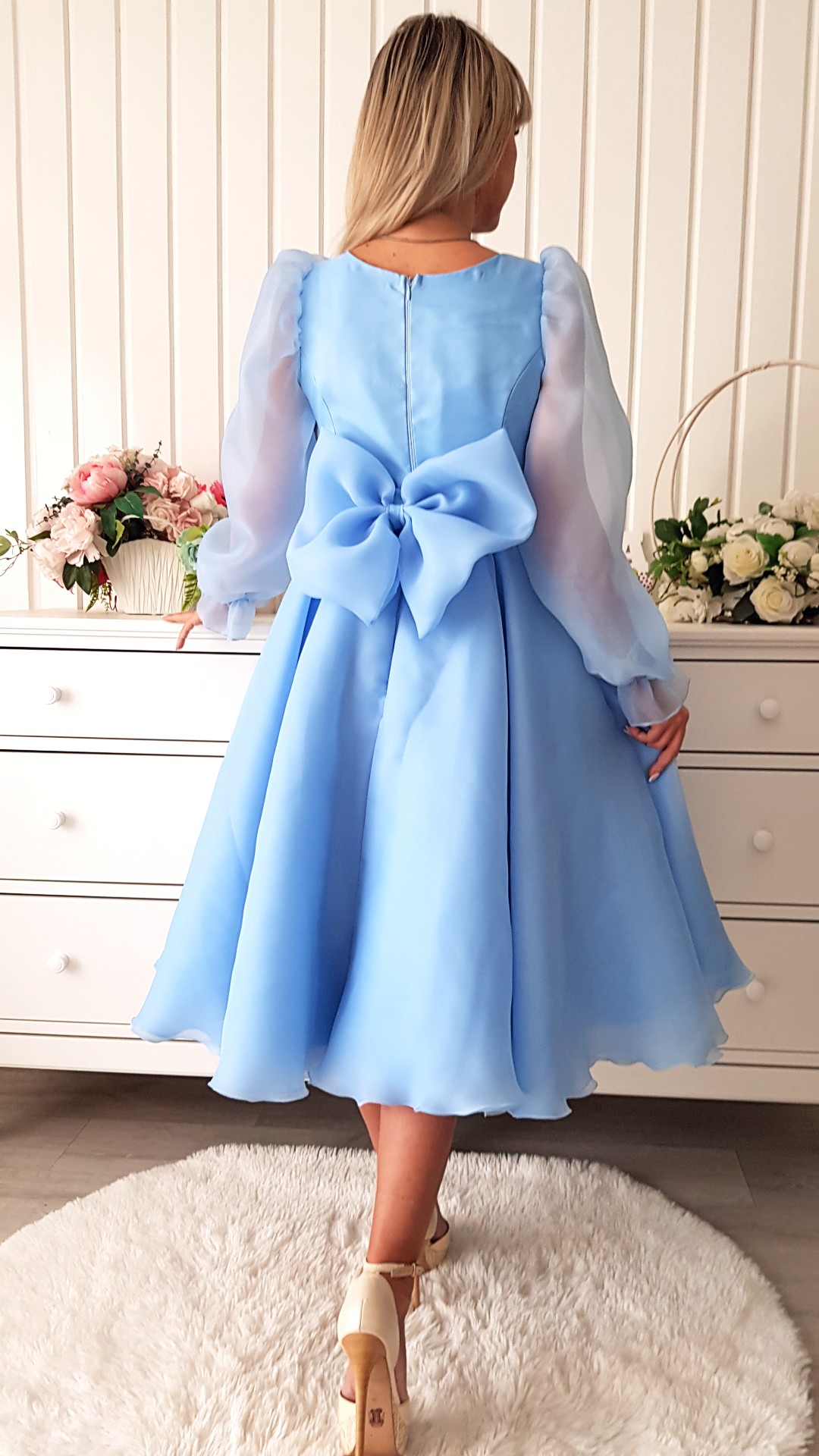 Rochie ocazie midi Sinziana blue