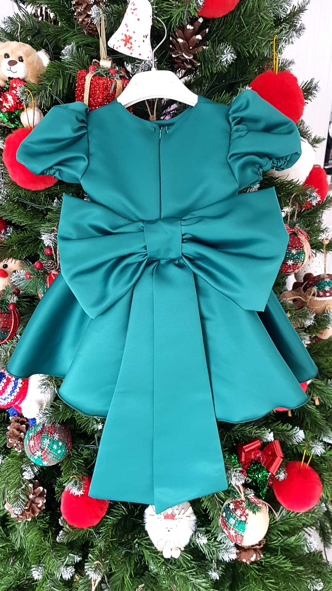 Rochie fetita ocazie tafta Carolina verde