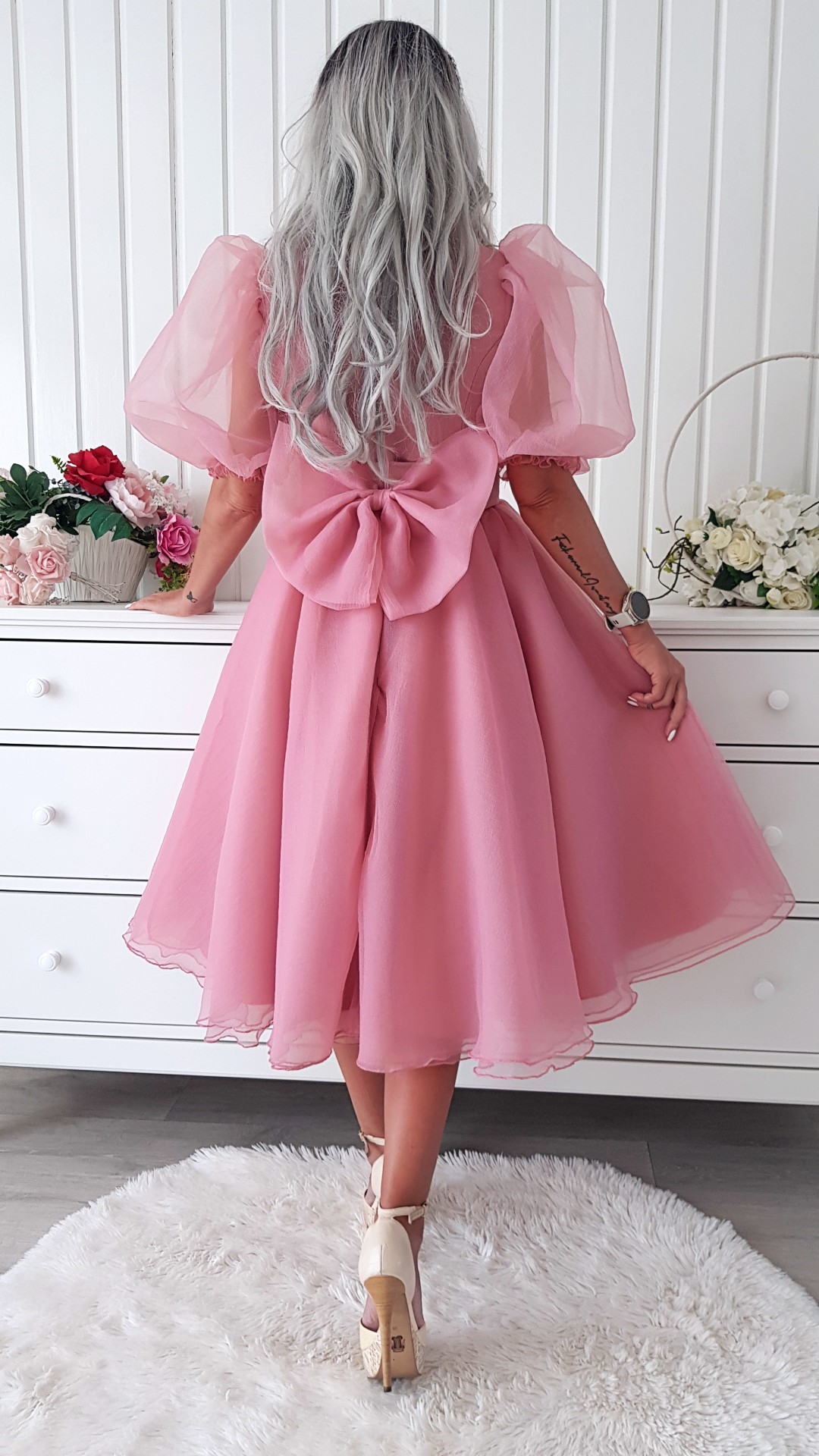 Rochie ocazie Sinziana midi plamaniu